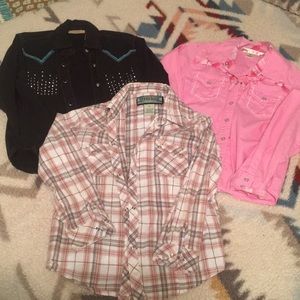 Girls Western Rodeo Shirt Lot